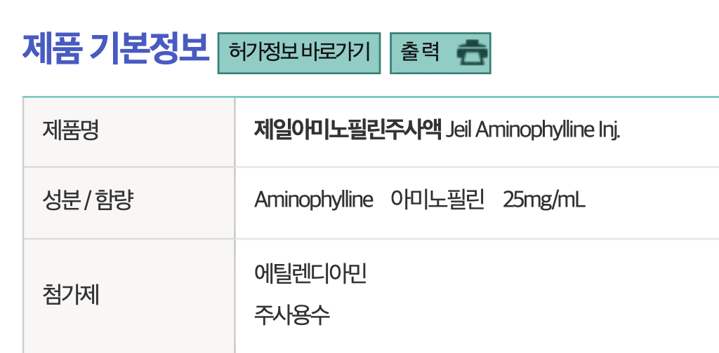 아미노필린-성분